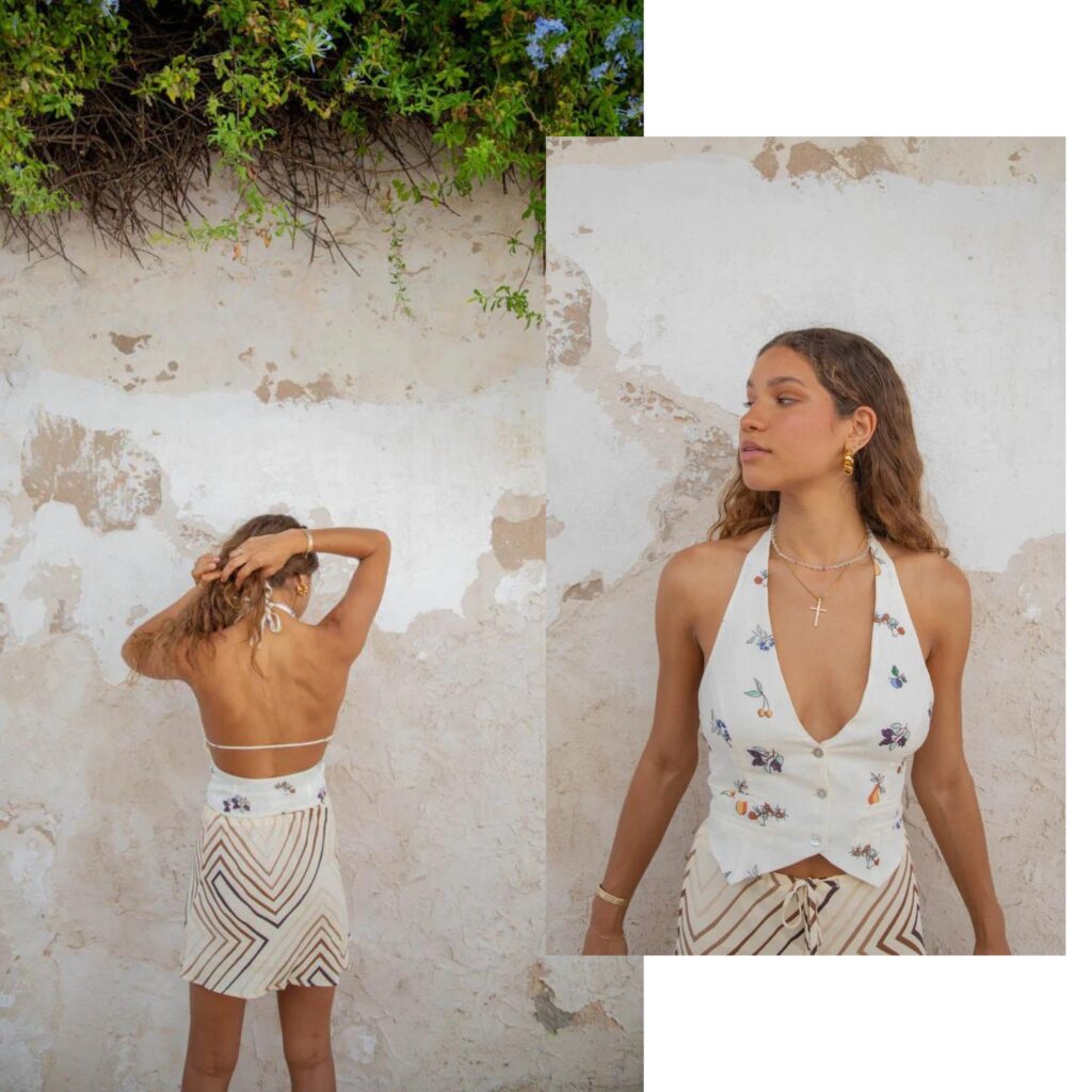 Los Cabos Linen Halter Vest - vrg girl clothing