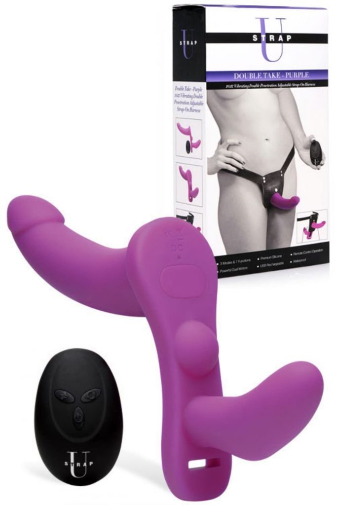 Vibrating Strap-On With Harness & Remote - Vibrators for Couples