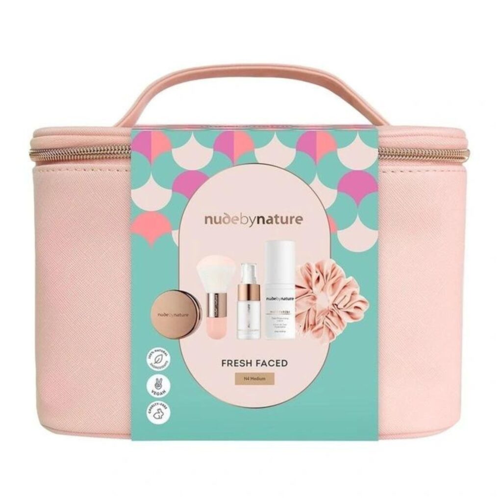 travel cosmetic bag - nude by nature fresh faced gift set