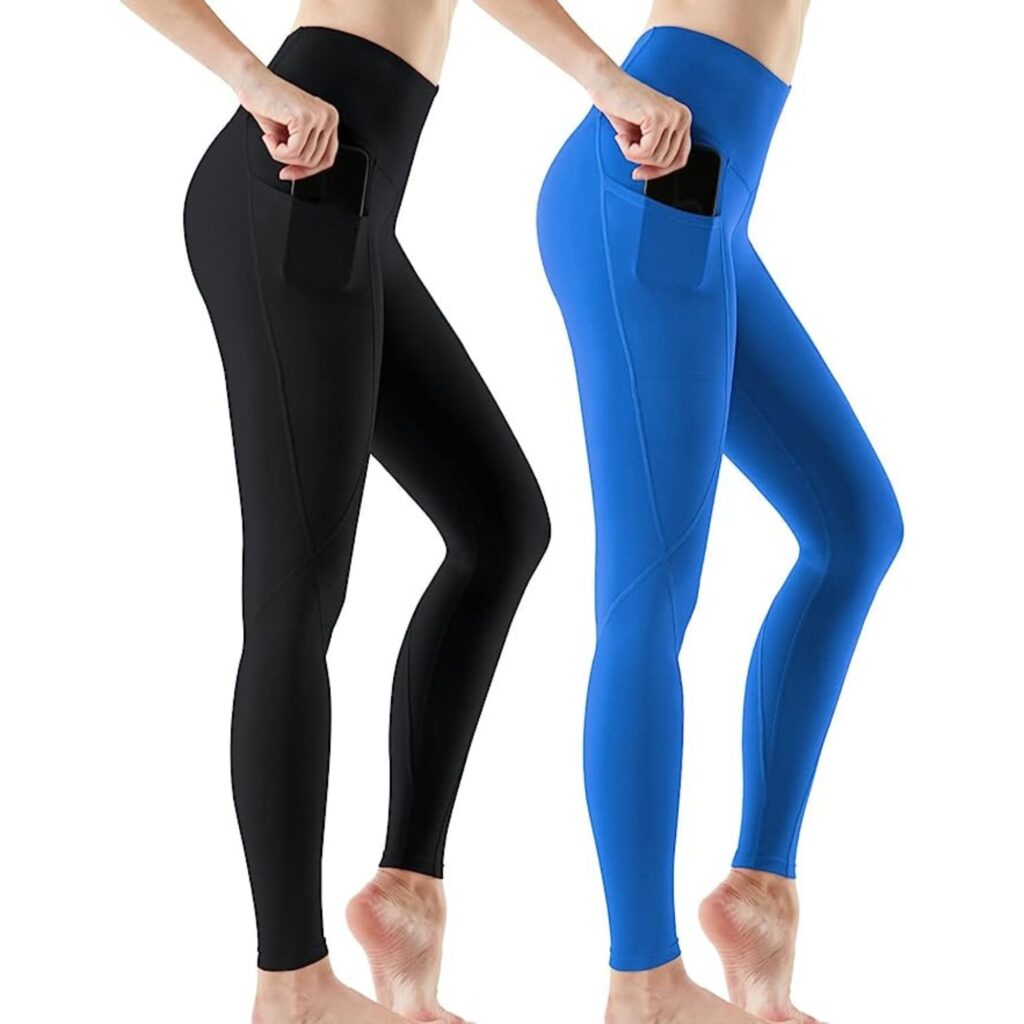 ATHLIO 1, 2 or 3 Pack High Waist Long Yoga Pants with Pockets