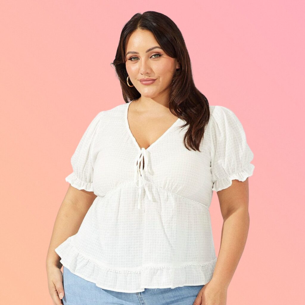 you &all white smock top - plus size fashion