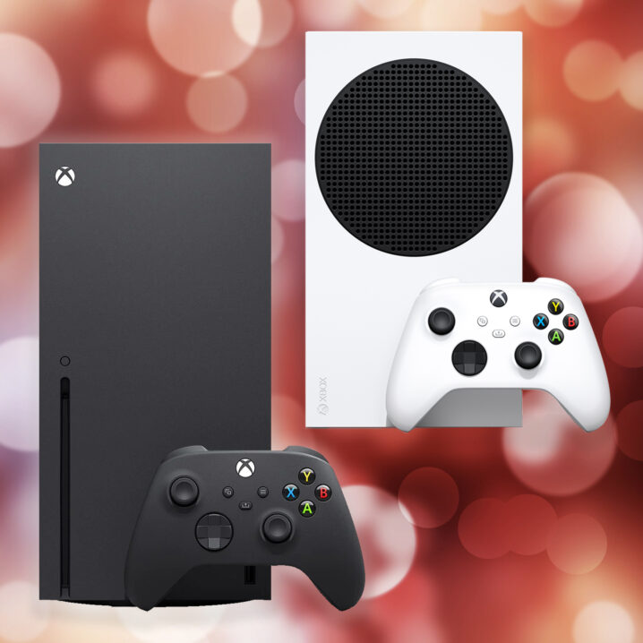 Xbox Series X and S on red background for Boxing Day sale